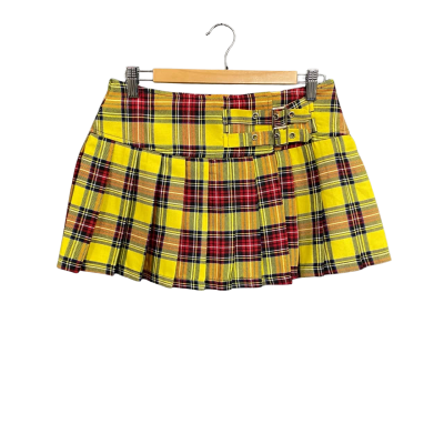 Banned Alternative Yellow Tartan mini skirt Women's size S