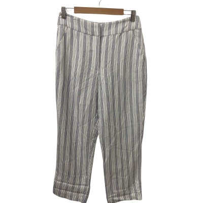Forever New Womens  Size 10 Wide Leg Pants Blue / White /Striped 
