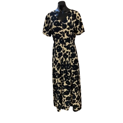 Table Eight Womens  Size 14 Casual Dress Cream / Navy Blue / Pattern 