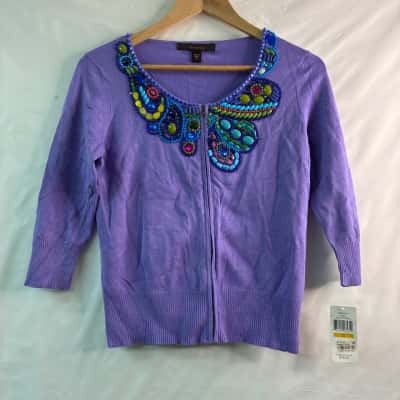 Fever Womens  Size S Cropped Jacket Purple 