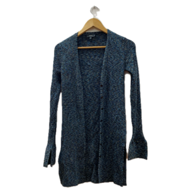 Theory Womens Cardigan Size S Black  / Blue Space Dyed Ribbed Viscose Blend