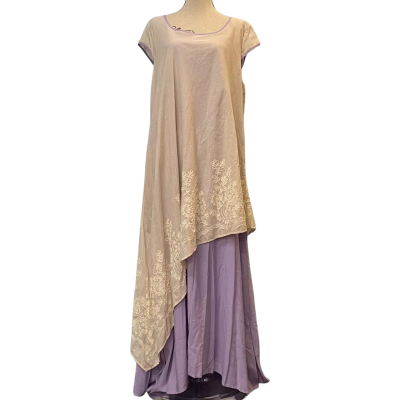 ZANZEA Womens Size XXL Maxi/Sleeveless Dress Cream/Purple