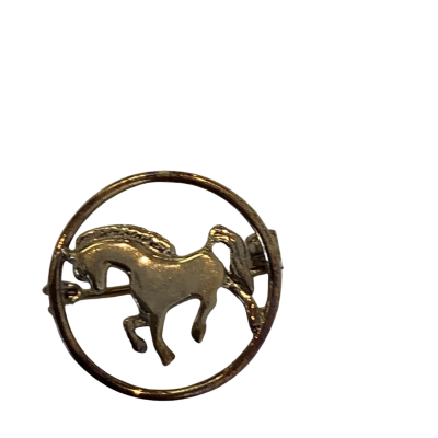 SS Silver Stamped Mini Horse Brooch  #48