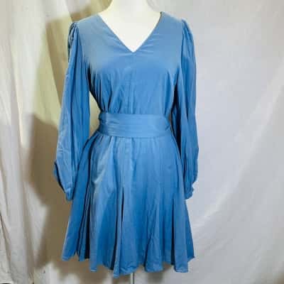 WITCHERY Size 12 Long Sleeve Dress Blue 