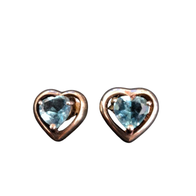  Womens Blue Topaz 925 stud Earrings 