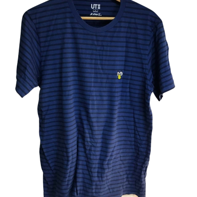 Kaws x Uniqlo Mens Limited Edition Size L Short Sleeve T-shirt Blue 
