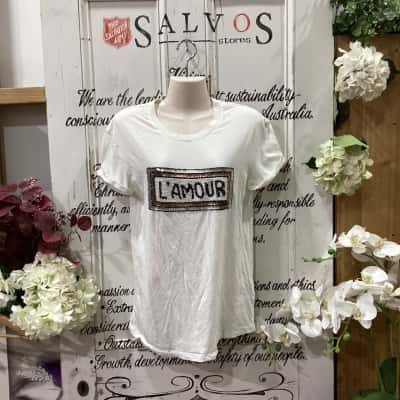 Sass & Bide Brand! METALLIC THREAD ACCENTED SHORT SLEEVE SHIRT! Womens  Size XXS Short Sleeve Shirt / Short Sleeve Top / T-shirts Off White 