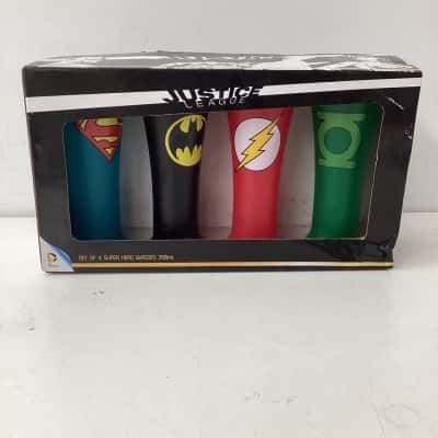 NEW - Justice League set of 4 Super Hero Glasses 350ml