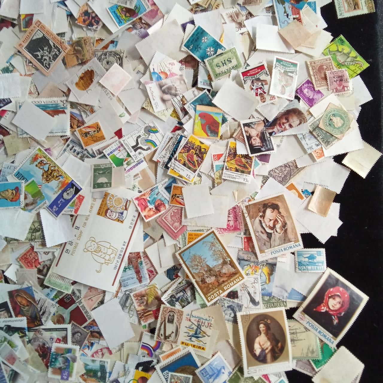 250 Grams Of Mixed World And Australian Stamps Off Paper So The Weight