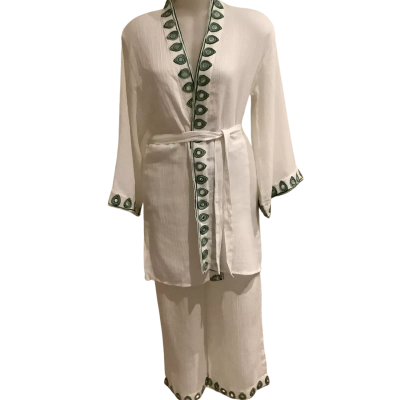 Caju Design.   Cotton Pant and Kimono Set.   Size,One Size 