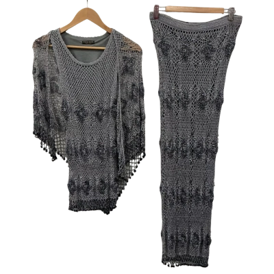 Chelsea Design Womens Three Piece Set Size L Grey