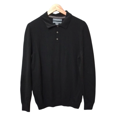 Grayson & Dunn Mens  Size L Black Long Sleeve Wool Shirt  