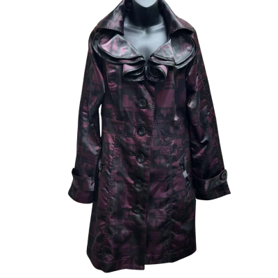 'NICK & MO' For Nordstrom Geo Trench Coat with Ruffled Detail