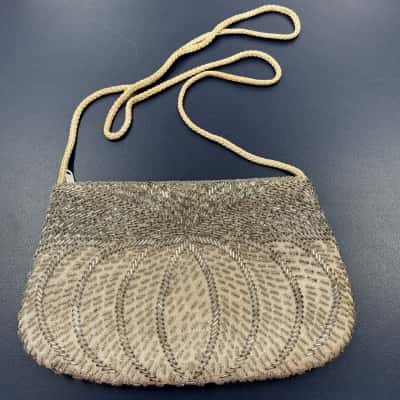  Vintage Hand-Beaded Evening Purse Bag - detailed beading in Art Deco style