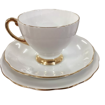 Royal Standard Bone China white and gold trio setting for 6