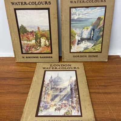 Collection of 3 vintage water colour books published 1935