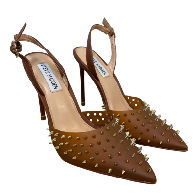 Steve Madden Size 36 / 6 Brown Studded Spike Slingback Heels