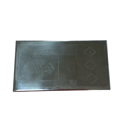 Silver and black card box with Dice