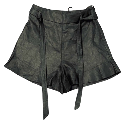 BNWT Witchery Size 6 Black Linen Shorts with Waist Sash