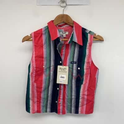Wrangler Retro Colourful Striped SLeeveless SHirt  Size M 