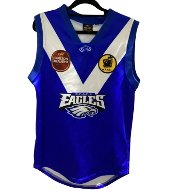 Kids  Size L Blue / White E.F.A.F.C Football Jersey 