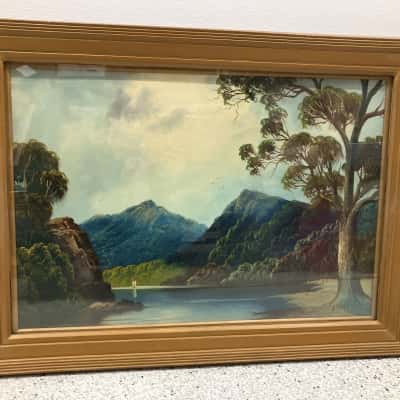 J.Duff, 2x Large Framed vintage paintings - pick up only!