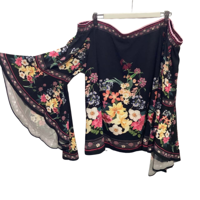 City chic black floral off shoulder top size m 18