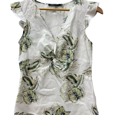 Portmans Women's Size 0 Blouse White Linen