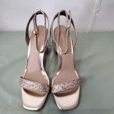 MIMCO - Glitter Block Heel Sandals - Gold Metallic - MIMCO