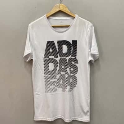 Adidas Mens  Size M Short Sleeve T-shirt Black  / White 