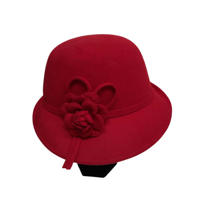 VINTAGE SCALA - Ladies Red Wool Hat 