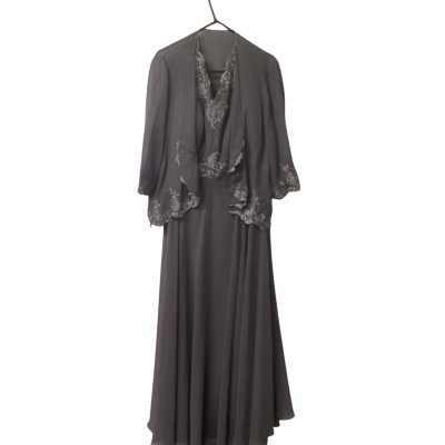 Women’s JJ's House Mother Of The Bride Size 18 Grey / Purple 2 Piece Dress Suit