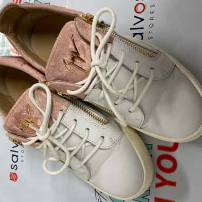 Giuseppe Zanotti Crushed Velvet Womens  Size 39 Sneakers Pink  / White 