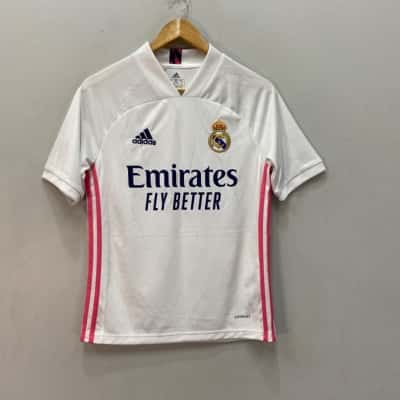 Real Madrid / Adidas Teen  Size 13 / 14 s Jersey White 