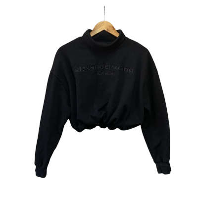 Alexander Wang Womens  Size M Cropped Sweatshirt Black  