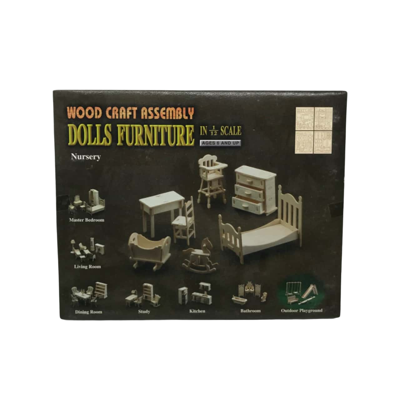 Wood Craft Assembly Nursery Dolls Furniture Set