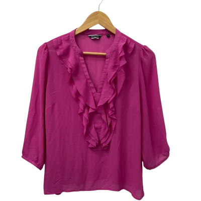 Basque Womens  Size 12 Long Sleeve Top Pink  