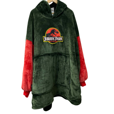  Jurassic park Unisex  Size XXL Hoodie Green / Red 