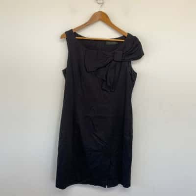 David Lawrence Black Sleeveless Office Mini Dress  Size 16 