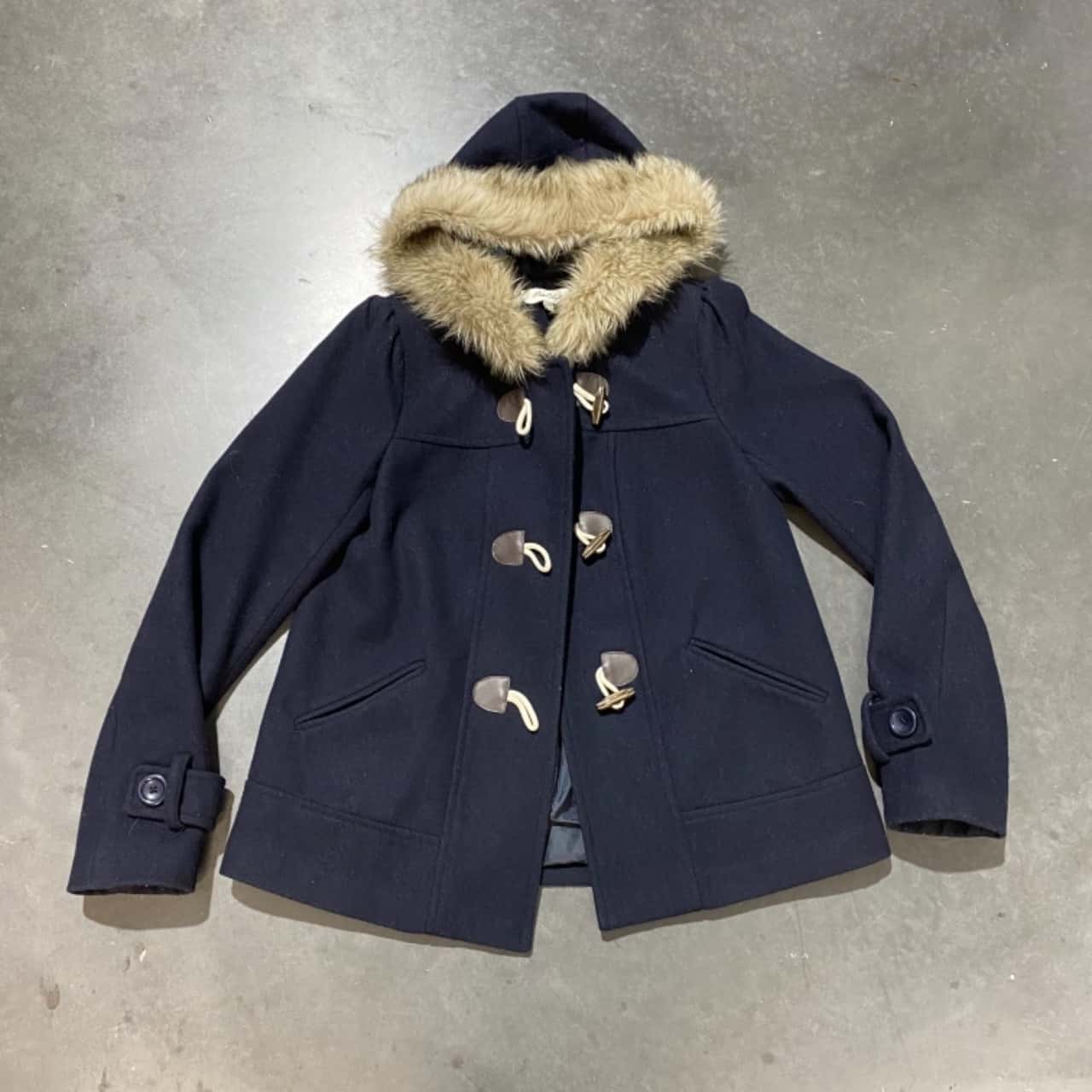 navy blue duffle coat