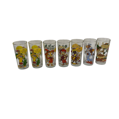 X7 Vintage 1990 Nutella Promotional Drinking Glasses 
