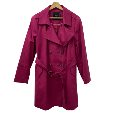 Jacqui-E Black Label Petite Womens  Size 16 Raincoat Magenta
