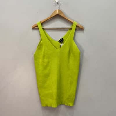 City Chic Womens  Size 18 Ribbed Stretch Singlet Top Green 