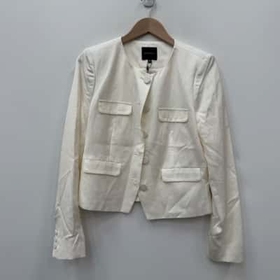 NEW - Portmans White Blazer Jacket - Size 10 