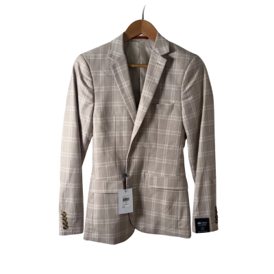 Yd. Mens  Size XXS Suit Jacket Beige / White 