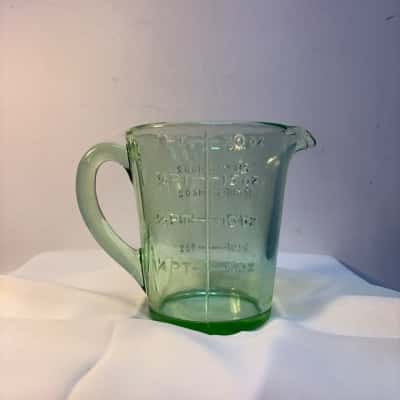 Green Glass Measuring Jug 