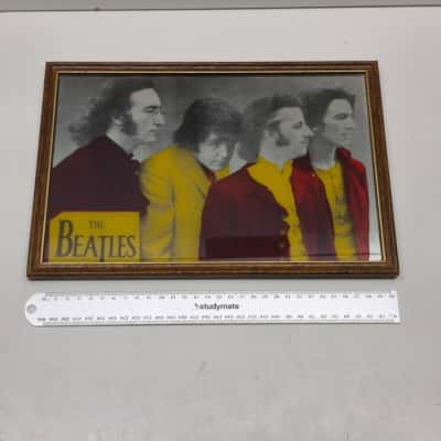 Vintage Framed The Beatles Band Portrait Picture Wall Art Decor 30cm