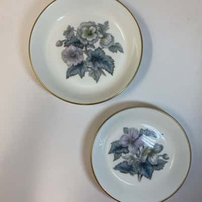 Floral Bone China trinket dish set from Royal Worcester