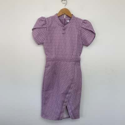Viva La Brand Purple Pattern Short Sleeve Mini Dress  Size S 