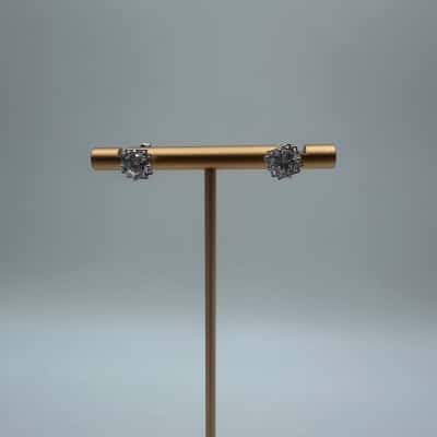 Ladies Stamped 925 Clear Stone Studded Earrings